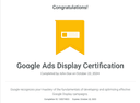 Course Certificate Google Display certification